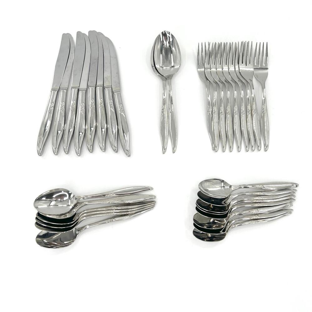 38 Kenwood  Forever Rose Stainless Steel Flatware set